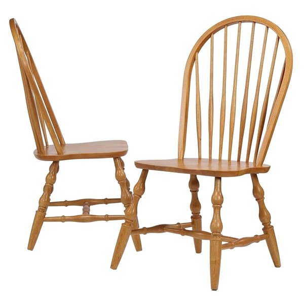 Fine-Line Oak Selections Windsor Spindleback Dining Chair Distressed Light Oak - Rubberwood - Set of 2 FI2661542
